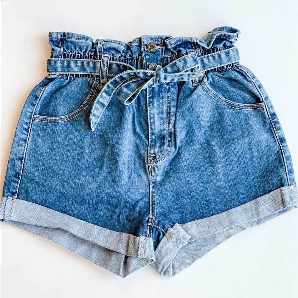 DENIM PAPERBAG SHORTS